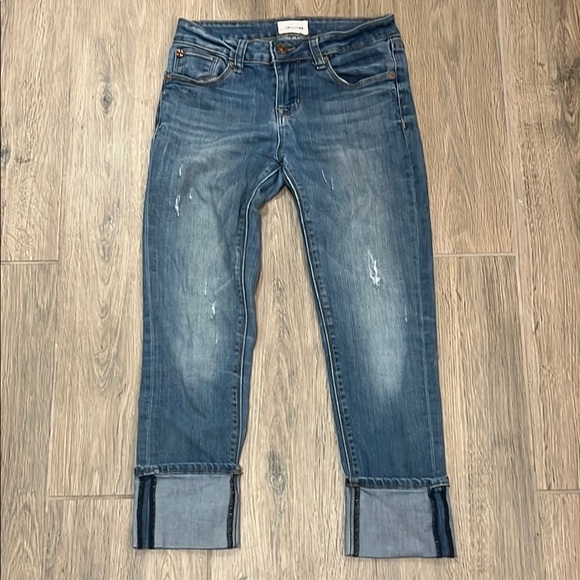Hudson Jeans Girls Distressed Slim-Fit Denim Roll Cuff Crop Slim Vintage Skinny - Picture 13 of 14